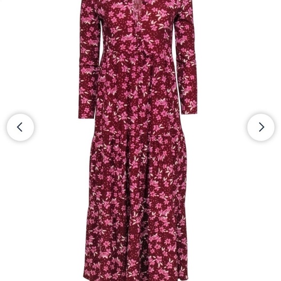 FREE PEOPLE Tiers Of Joy Plum Floral Print Maxi Size: XS Color: Plum - Picture 5 of 13